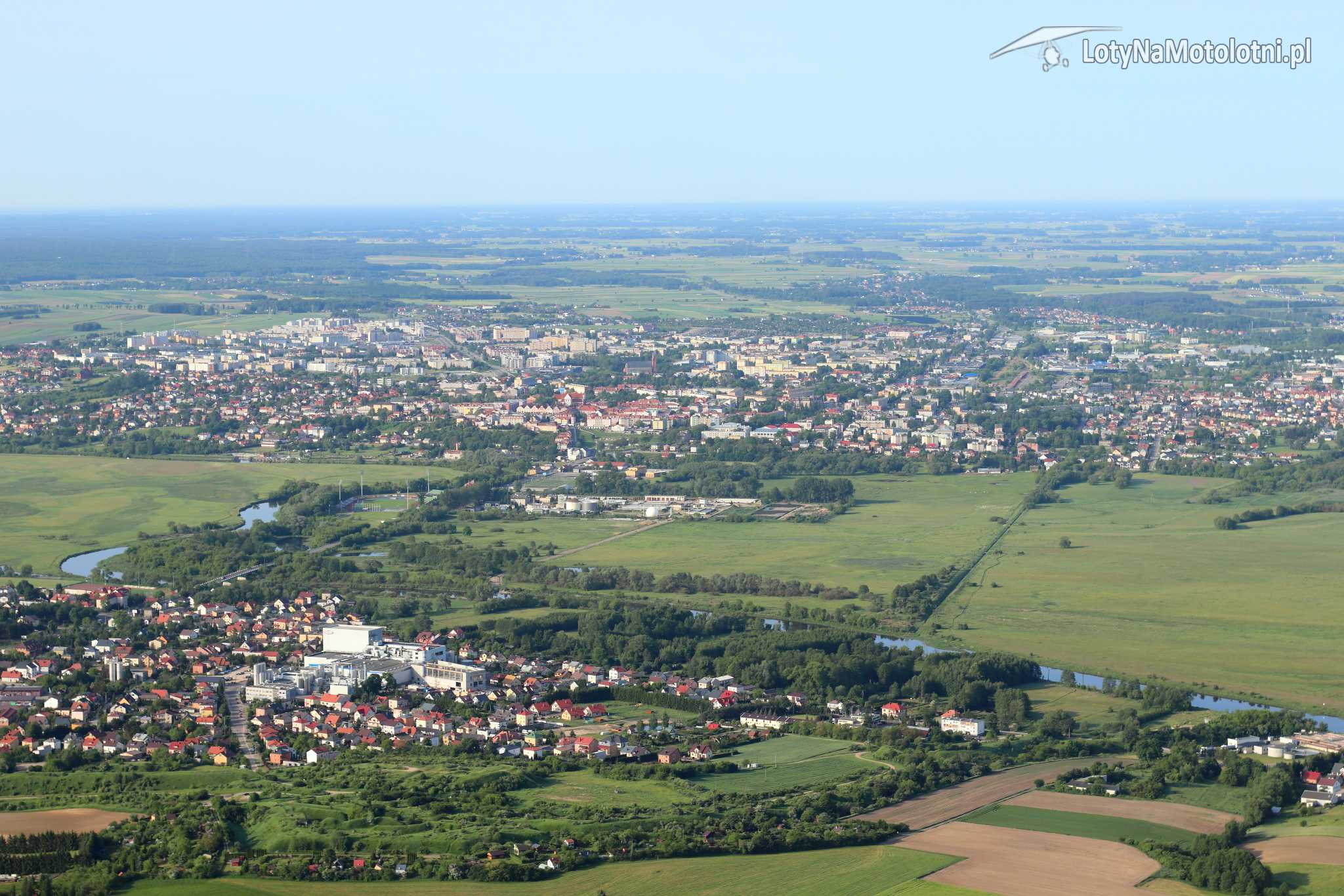 Łomża - panorama widziana od północy.